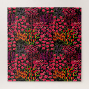 Puzzle Fleurs sauvages artistiques : Motif floral tiré à 