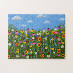 Puzzle Fleurs sauvages et cieux bleus