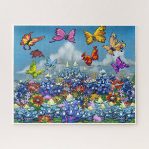 Puzzle Fleurs sauvages et papillons
