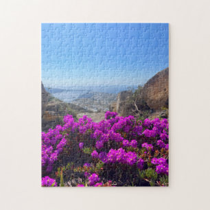 Puzzle Fleurs sauvages violettes Santorin Grèce Photograp