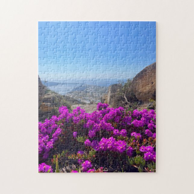 Puzzle Fleurs sauvages violettes Santorin Grèce Photograp (Vertical)