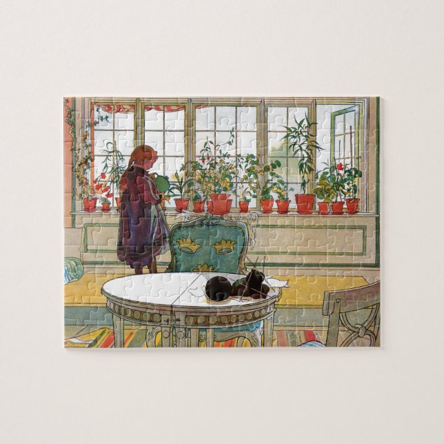Puzzle Fleurs sur le rebord de fenêtre par Carl Larsson (Horizontal)