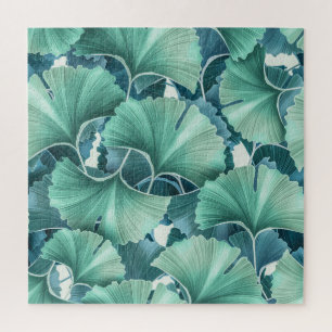 Puzzle Fleurs tropicales, feuilles, arrière-plan sans cou