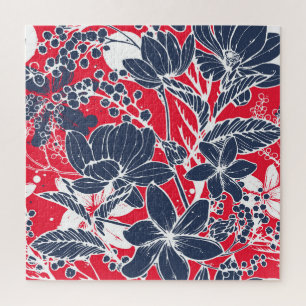 Puzzle Fleurs vintages Creusées À La Main, Motif Élégant.