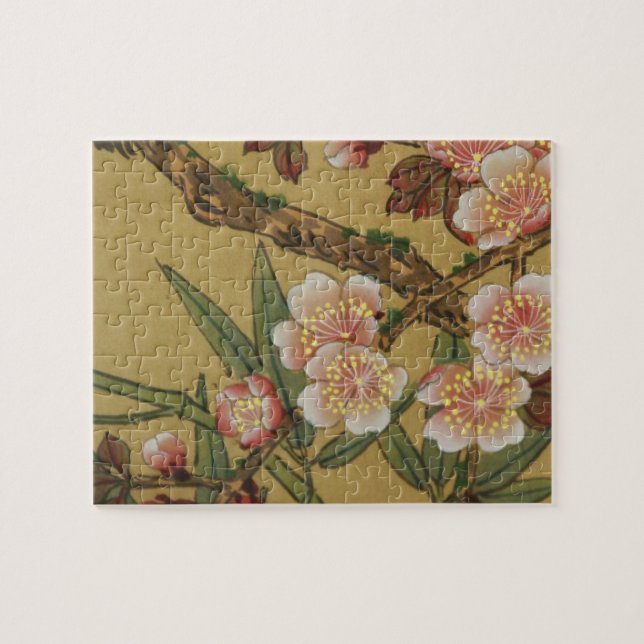 Puzzle Fleurs vintages de cerises Fleurs japonaises asiat (Horizontal)