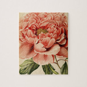 Puzzle Fleurs Vintages Peony Nature Unique Art Amusant