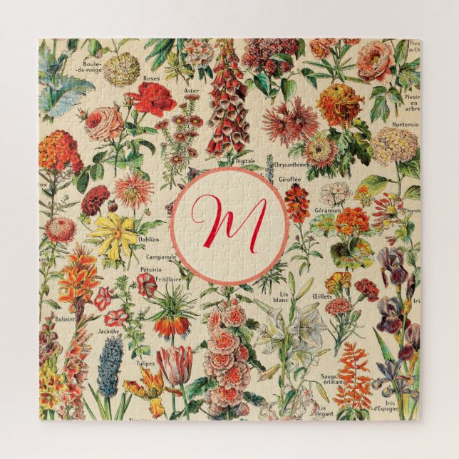 Puzzle Fleurs vintages (personnalisées) (Vertical)