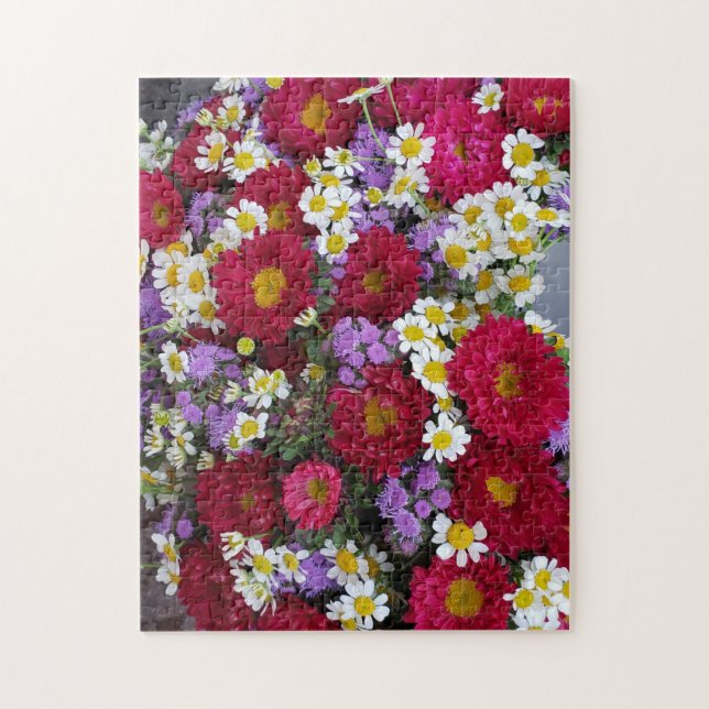 Puzzle Fleurs Violettes Brillantes, 11" x 14", 252 (Vertical)