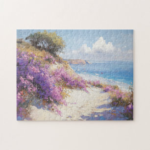 Puzzle Fleurs violettes sur la plage