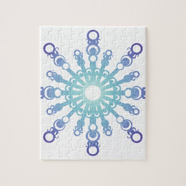 Puzzle Flocon bleu IV (Vertical)