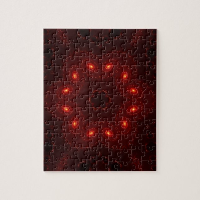 Puzzle Flocon de neige rouge foncé en Bourgogne gothique (Vertical)