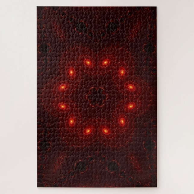 Puzzle Flocon de neige rouge foncé en Bourgogne gothique (Vertical)