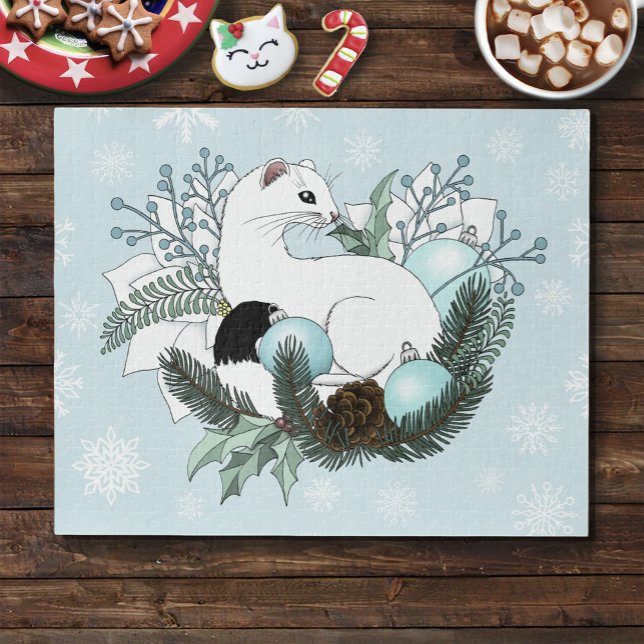 Puzzle Flocons de neige bleu Ermine blanche  (Créateur téléchargé)