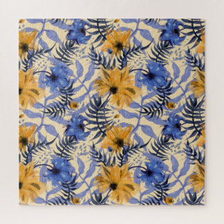 Puzzle Floral Abstrait : Aquarelle Motif moderne