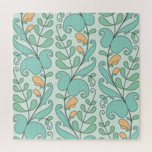 Puzzle Floral Abstrait : Motif Vintage sans fil