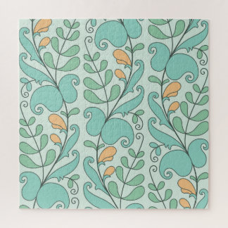 Puzzle Floral Abstrait : Motif Vintage sans fil