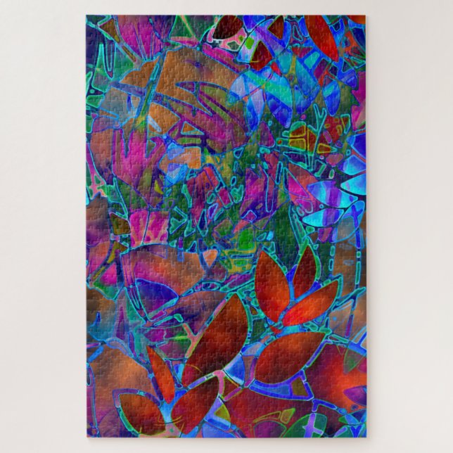Puzzle Floral Abstrait verre (Vertical)