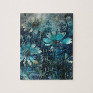 Puzzle Floral bleu