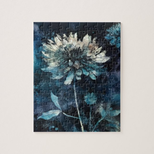 Puzzle Floral bleu (Vertical)