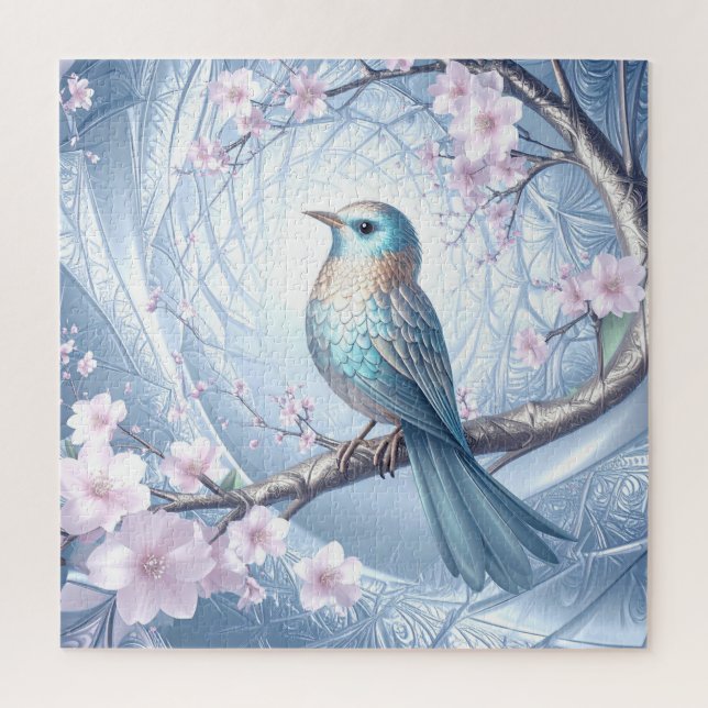 Puzzle floral Blue Bird (Vertical)
