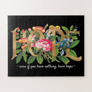 Puzzle Floral Botanique Black Hope Gold Foil Élégant