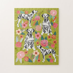 Puzzle floral de chien dalmate