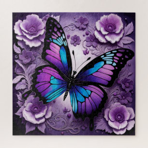 Puzzle Floral de papillon pourpre