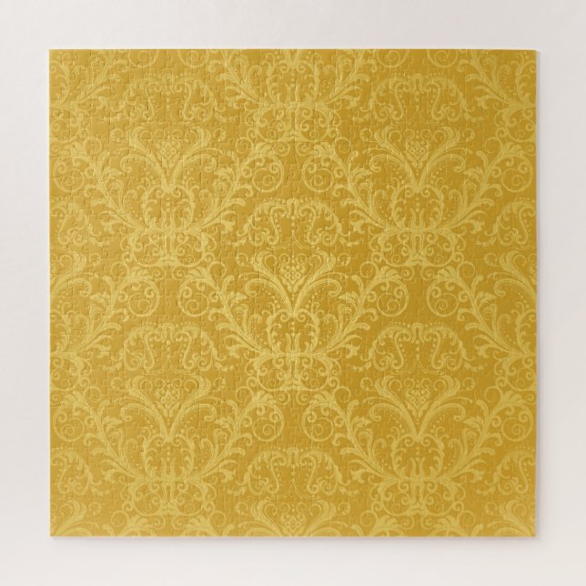 Puzzle Floral d'or de luxe : papier peint transparent (Vertical)