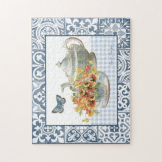 Puzzle Floral et Blue Butterfly Tea Party