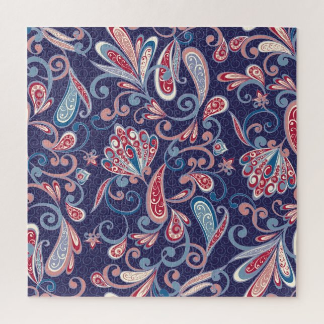 Puzzle Floral Ethnique : Abstrait Oriental Sans Seamless. (Vertical)