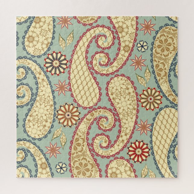 Puzzle Floral ethnique, cachemire style vintage. (Vertical)