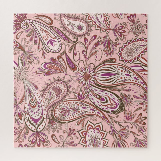 Puzzle Floral Ethnique : Design Oriental Paisley. (Vertical)