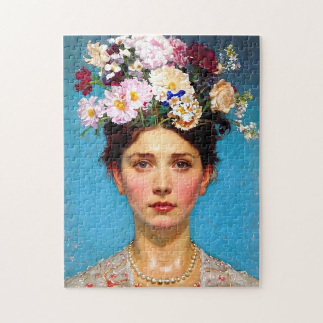 Puzzle "Floral Flair" Ruth - Société d'art et de fleurs (Vertical)