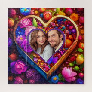 Puzzle Floral Heart Saint Valentin Photo