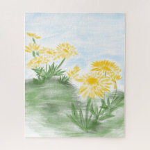 Puzzle floral jaune