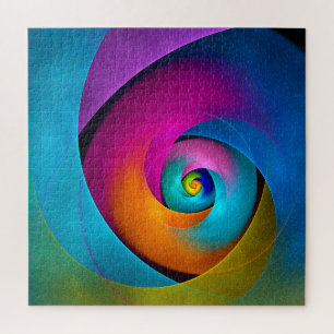 Puzzle Floral moderne Art Abstrait rose Bleu Motif #17