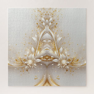 Puzzle floral or blanc