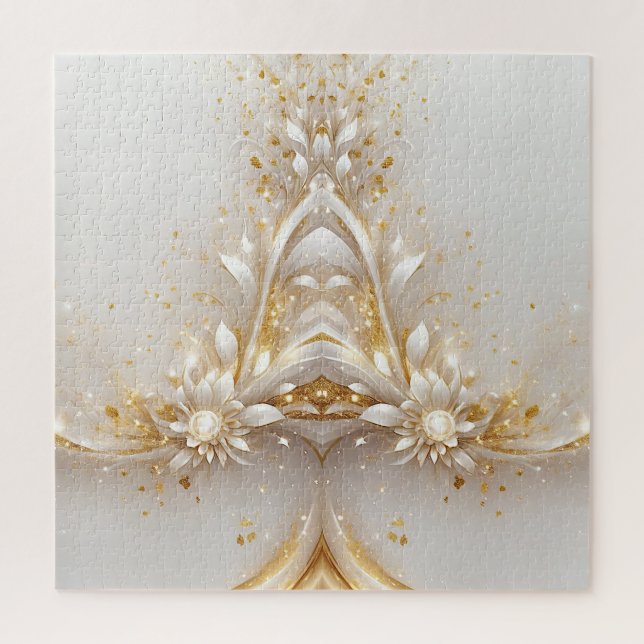 Puzzle floral or blanc (Vertical)