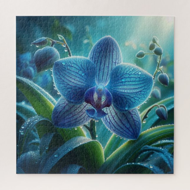Puzzle Floral orchidée bleue (Vertical)