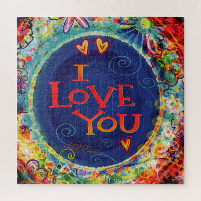 Puzzle Floral Pretty I Love You Valentine Fun Inspirivity (Vertical)