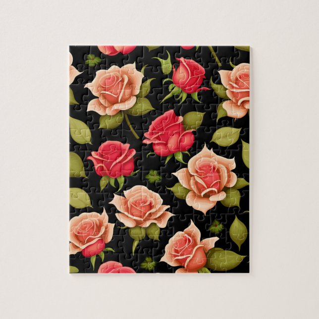 Puzzle Floral rose et rouge Roses (Vertical)
