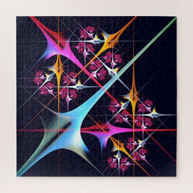 Puzzle Floral rose moderne Art Abstrait Couleur Motif #01 (Vertical)