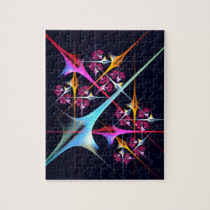 Puzzle Floral rose moderne Art Abstrait Couleur Motif #01