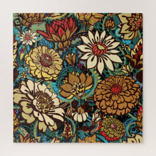 Puzzle Floral sans couture motif, design d'impression ori