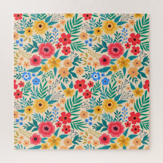 Puzzle Floral vintage, Petites Fleurs Colorées.