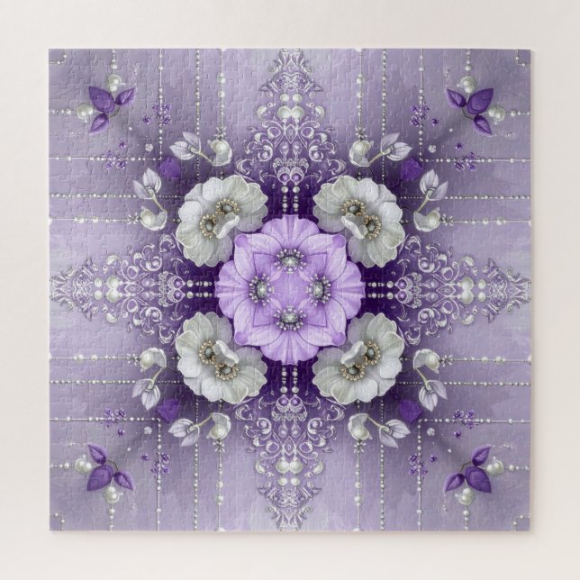 Puzzle floral violet (Vertical)
