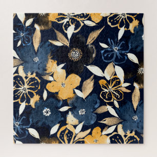 Puzzle Floraux Abstraits : Motif de répétition aquarelle