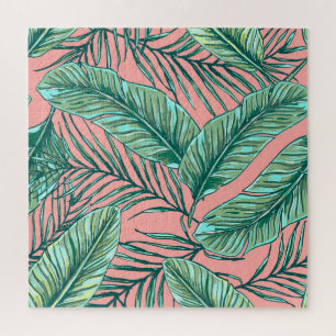 Puzzle Flore de la jungle tropicale : Palm Feuille Motif