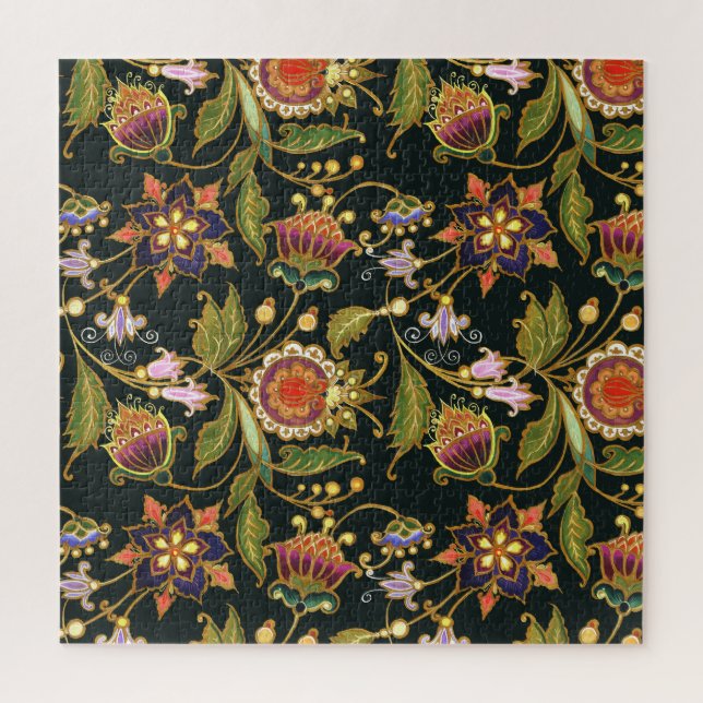 Puzzle Flore décorative : Acrylique Golden Purple. (Vertical)