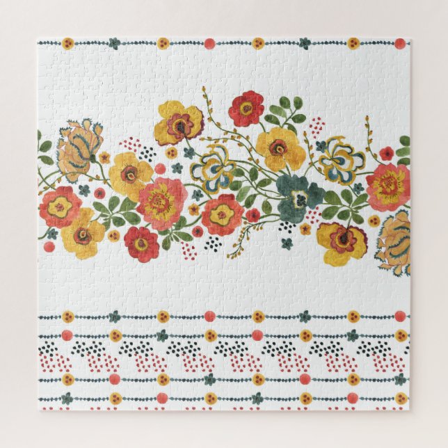 Puzzle Flore stylisée : Aquarelle Design sans joint. (Vertical)